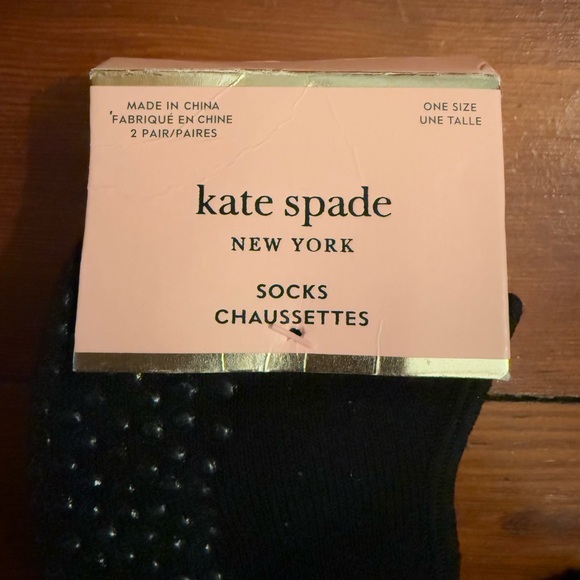 Kate Spade Barre Sock 2 Pairs/Set Black, One Size (fits most) - Picture 2 of 9